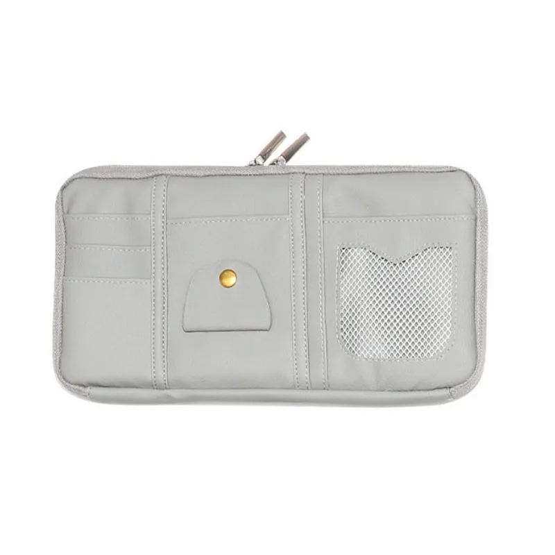 

Из искусственной кожи автомобильный Органайзер с солнцезащитным козырьком, маленькая сумка для хранения документов с карманами и сеткой на молнии