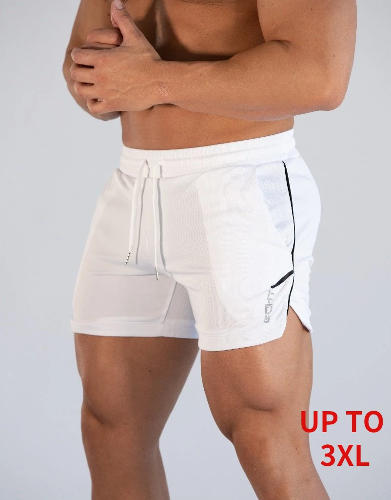Men Shorts Hot Shorts Mesh Breathable Bodybuilding Slim Fit Gym Fitness Jogger Shorts for Men Homme