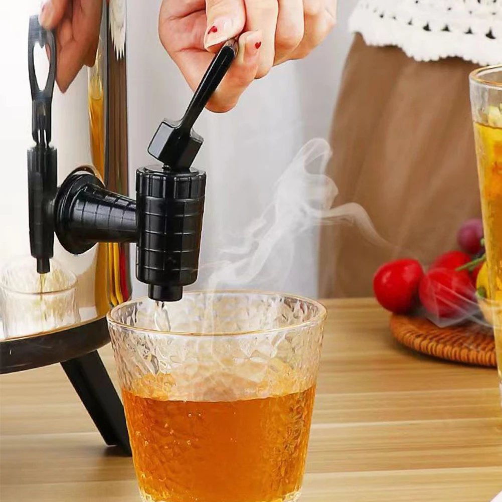 Beverage Dispenser Stainless Steel Insulated Bucket with Faucet Milk Tea Coffee Buckets Double-Layer Hot Water Storage Container