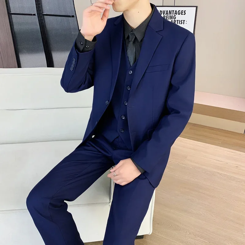 بدلة عصرية ورسمية للخروج للرجال بلون سادة مناسبة للأعمال غير رسمية مناسبة لحفلات الزفاف بدلة الرجل المحترم 2026