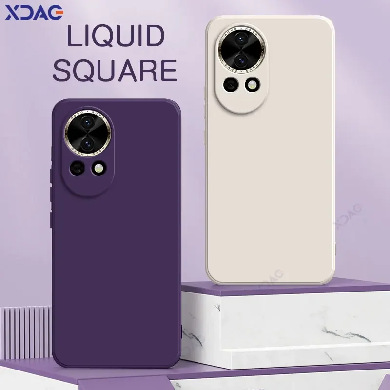 Premium Soft Silicone Protective Case for Smartphones - Full Camera Coverage, Square Design