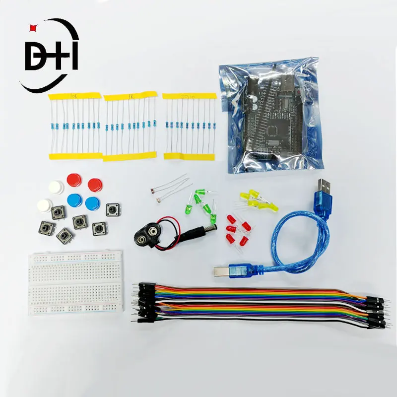 Smart Electronics Starter Kit Per Arduino Uno R3 Mini Breadboard Led Jumper Wire Button