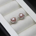 Purple pearl earring
