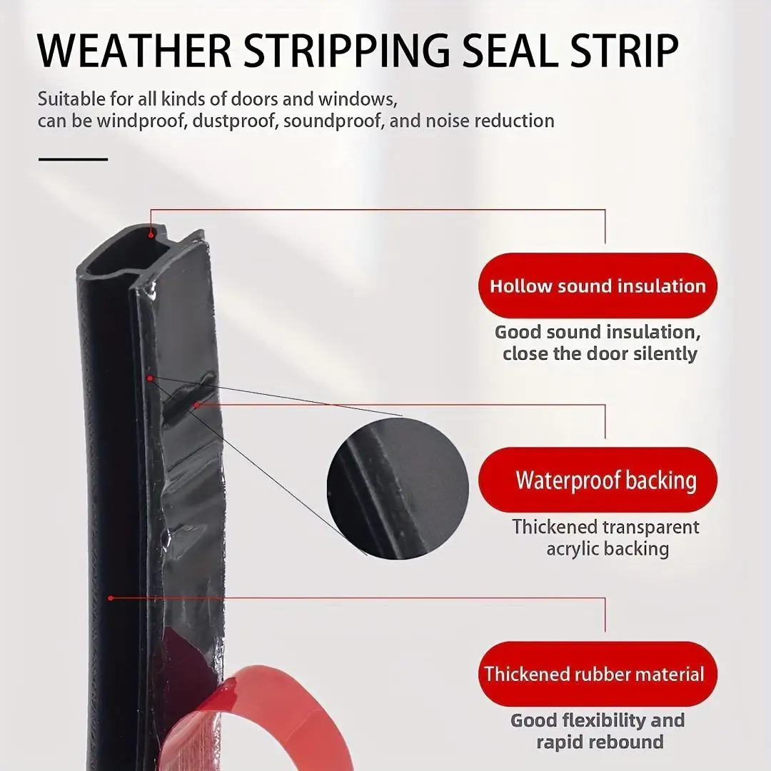Durable Waterproof Self-Adhesive Rubber Weather Stripping Seal Strip