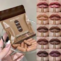 ‌10 Color Smooth Brown Toned Capsule Lipstick Set Lasting Matte Velvet‌ Mini Lip Balm Smudge Proof Highly Pigment Lip Makeup Kit 1
