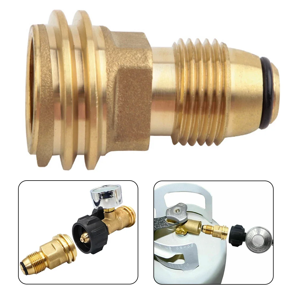 Propane LP TANK POL Service Valve To QCC Outlet Brass Adapter Part Camping Outdoor Propane Inflation Connector Gas Stove Adapter propane connector adapter gas cylinder adapter