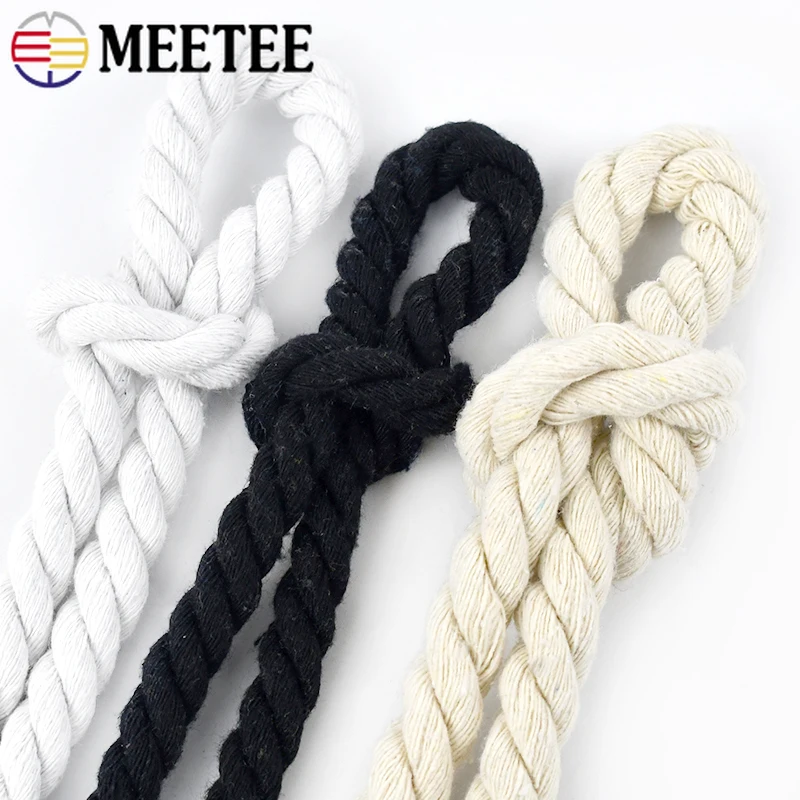 Beige Cotton Three twisted Rope String Cord Twine Sash Craft 5mm-20mm  Cotton Thick Cords For Handmade Decorative - AliExpress