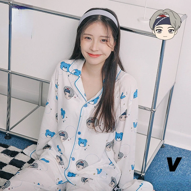 Summer Kpop Pijama Pyjamas Pijama De Koya Kpop Pajamas Set Long