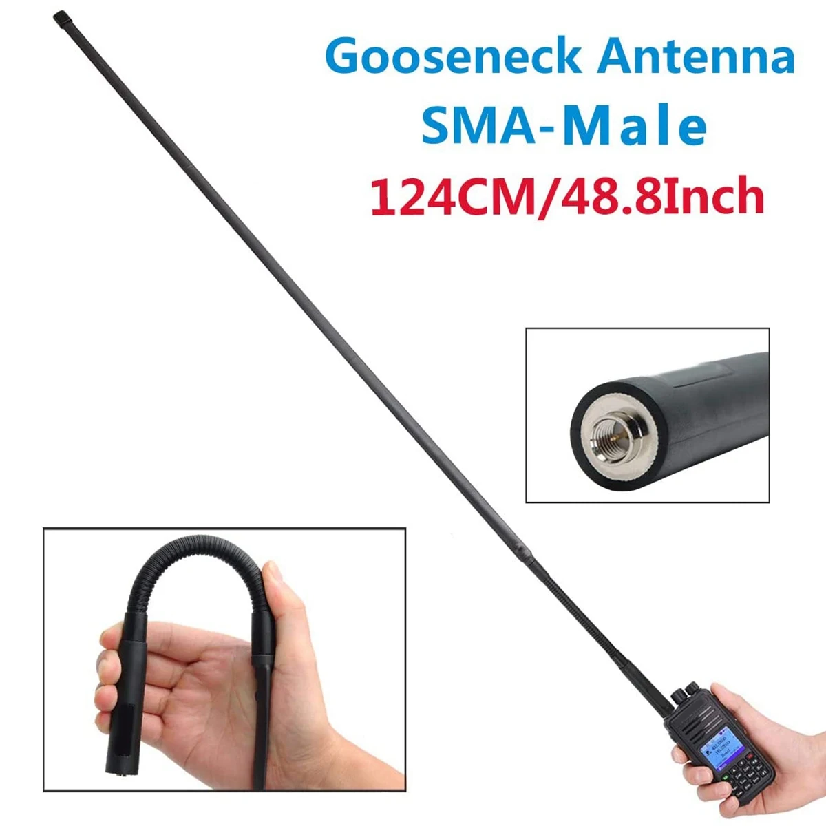 A01E-48.8인치 AR-152G 구즈넥 접이식 안테나 SMA-남성 VHF UHF 144/430Mhz Yaesu TYT용