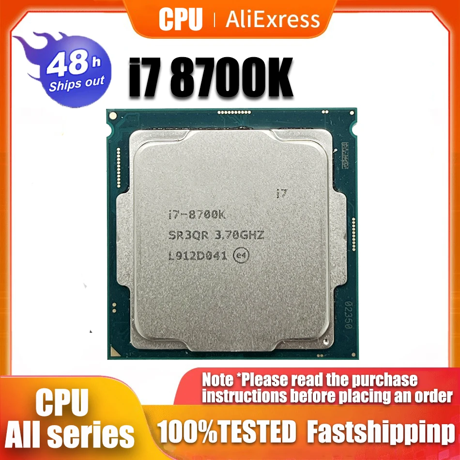 Processore Cpu Intel Core I7 8700K 3.7Ghz A Sei Core A Dodici Thread Usato 12M 65W Lga 1151 Senza Dispositivo Di Raffreddamento