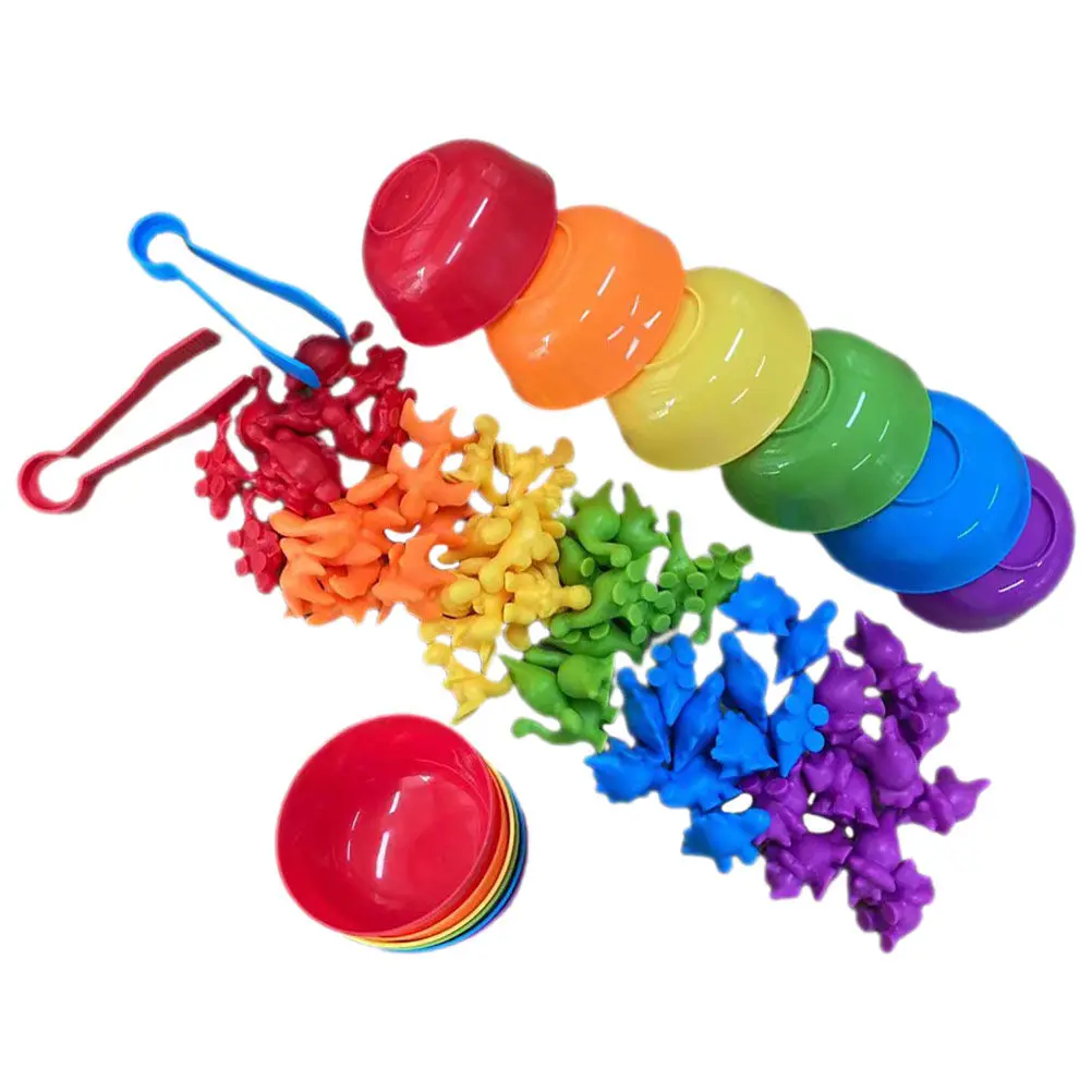 1세트 공룡 분류 교육용 숫자 세기 게임, 미취학 아동을 위한 색상 매칭 학습 ..