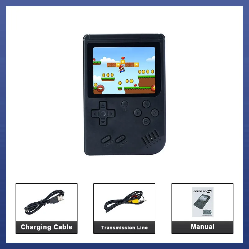 FANGTUOSI Portable Mini Handheld Video Game Console 8-Bit 3.0 Inch Color LCD Kids Color Game Player Built-in 168 hot games 