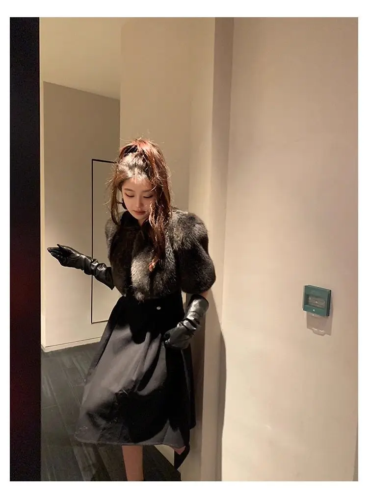 Mao Mao Jacket Women's Light Luxury High-end Celebrity Temperament Imitation Mink Fur Integrated Short Fur Shawl