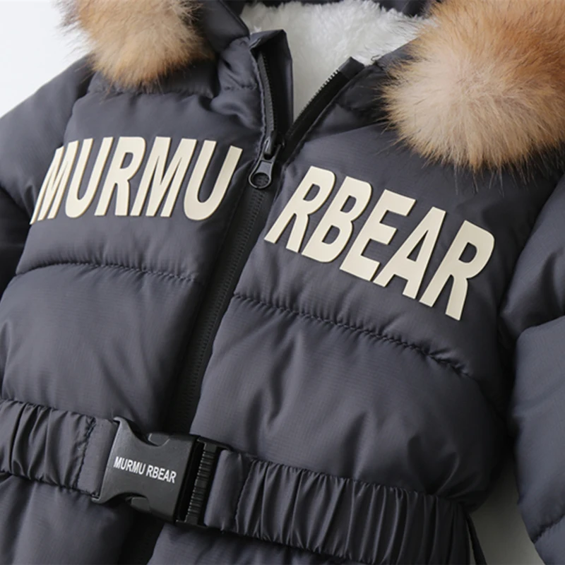 Winter Newborn Baby Girl Jumpsuit Thicken Ski Suit With Gloves Belt Romper Warm Infant Snowsuit Children Clothing Set baby jumpsuit ski jumpsuit
