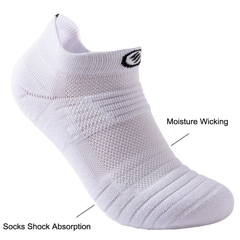 3 Pairs Sport Running Socks Men Women Cotton Socks Shock Absorption Moisture Wicking