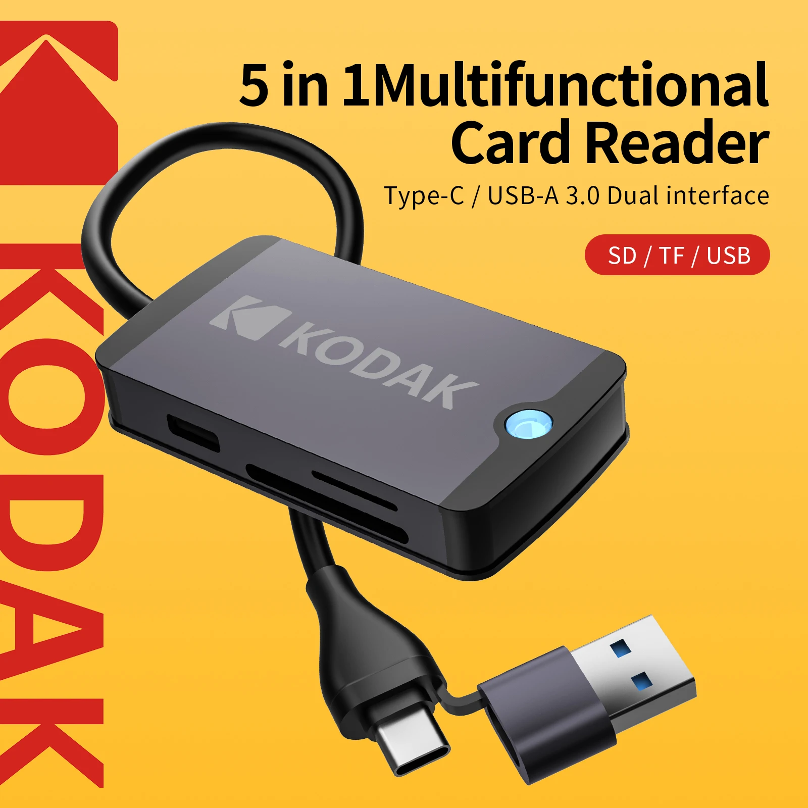 KODAK USB Expansion Dock Typec Splitter Mac Adapter Plug Multi-port USB Multi-interface Expander Hub External Notebook Tablet