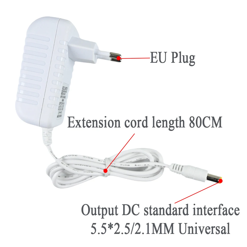 Universal Power Adapter, 12V DC, White Shell, Multi-Watt Options