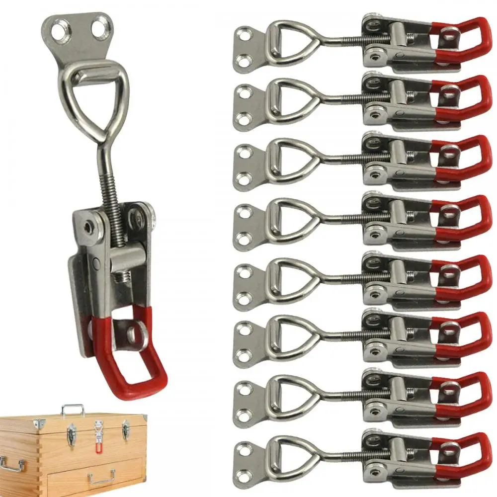 Iron Galvanized/Stainless Adjustable Toggle Clamp Catch 4001 4002 4003 Cabinet Box Handle Lock Anti-Slip Push Pull Toggle Clamp toggle latches