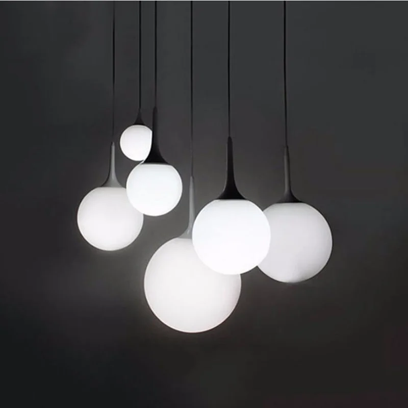 

Simple Loft Milk White Ball Pendant Ceiling Lamp Glass Droplight For Cafe Bar Shop Dining Room Hall