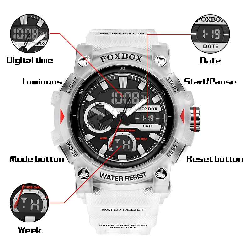 LIGE Luxury Brand NEW Dual Display Mens Watch LED Digital Sport Military Wristwatches Men Chrono Alarm Watch Relogio Masculino