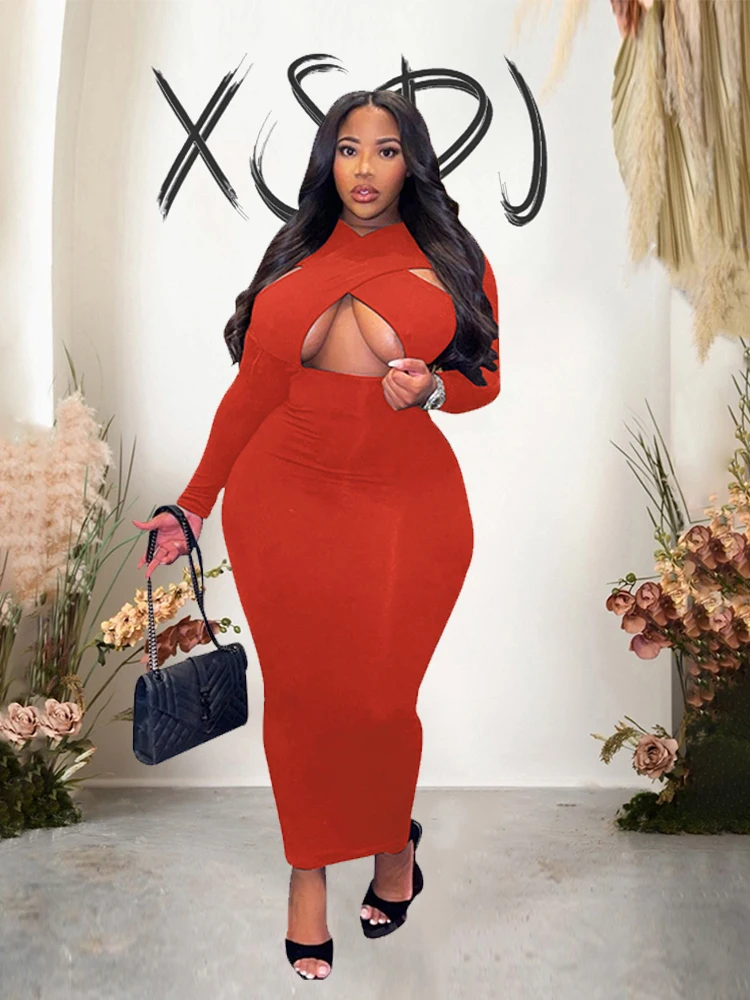 Curve Plus Size Clothes for Women Elegant and Beautiful Womens Dresses  Tight Knitted Dress Evening Sexy Long Sleeve Dress - AliExpress