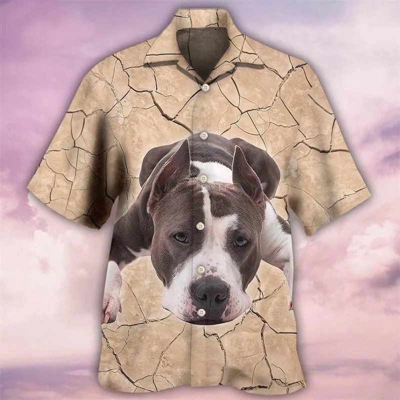 thumbnail image 1 of Camisa hawaiana de oferta de verano para hombre, camisa de anime con perro pitbull en 3D para hombre, ropa de playa de gran tamaño y divertida para hombre, moda de manga corta, 1 of 4