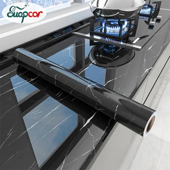 주방 방유 필름 스토브 방수 방습 자체 접착 벽지, 조리대 캐비닛 리노베이션 타일 대리석 스티커