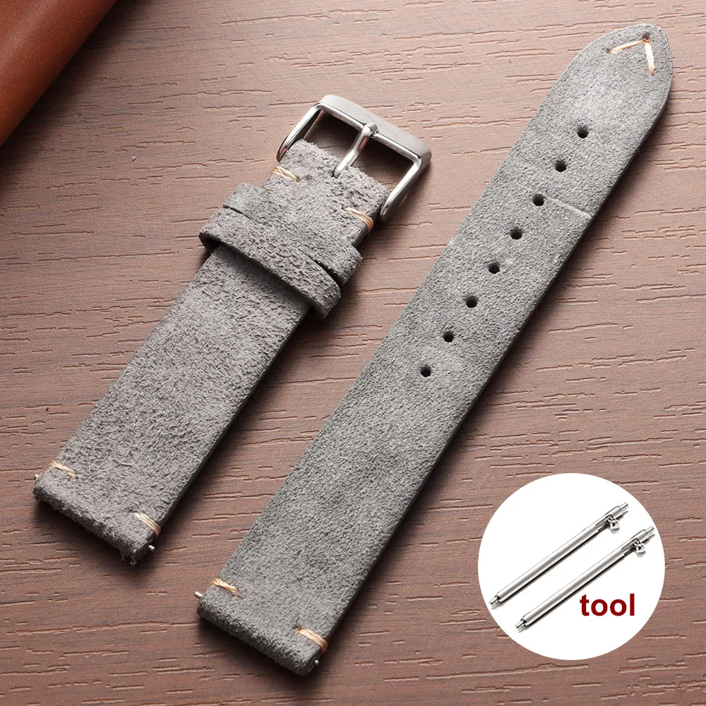Vintage Red Suede Leather Quick Release Wristband Bracelet