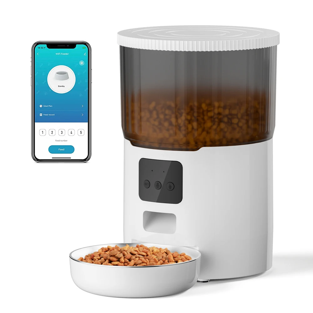 

1PC Automatic Cat Feeder App Control Cat Food Dispenser Smart Voice Recorder Auto Feeder Pet Supplies For Cat Dog