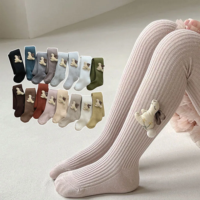 

Kids Stockings For Girls Knit Tights 2024 Spring Autumn Slim Pantyhose Leggings Korean Fashion Children Clothing Socks Leggins