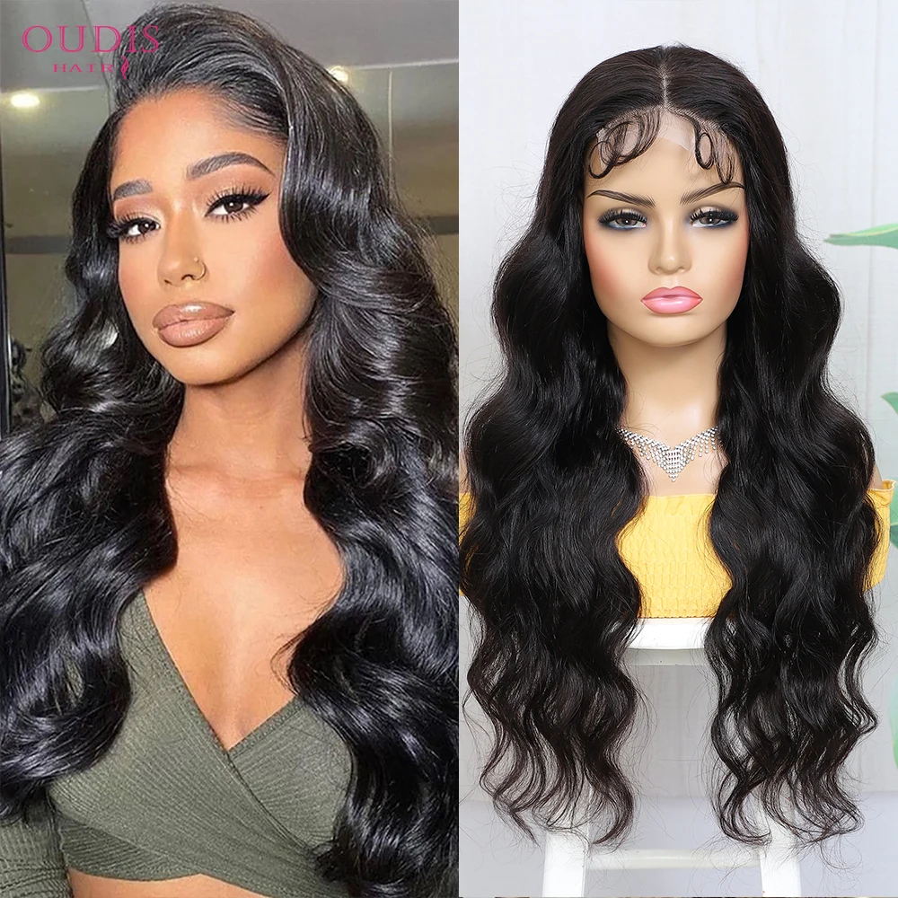 

4x4 Body Wave Lace Closure Wigs Brazilian Lace Front Wigs Human Hair For Black Women 180% Density Pre Plucked with Baby Hair