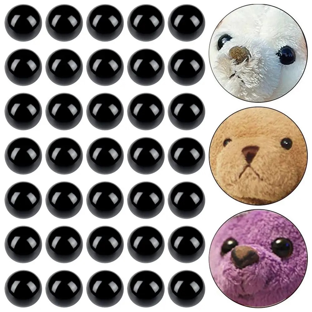 50pcs feste Augen schwarz Kunststoff Sicherheits augen für Bären puppe Puppe Plüsch Tier puppe Spielzeug Auge Nase Tier Näh knopf Zubehör – Detail 1
