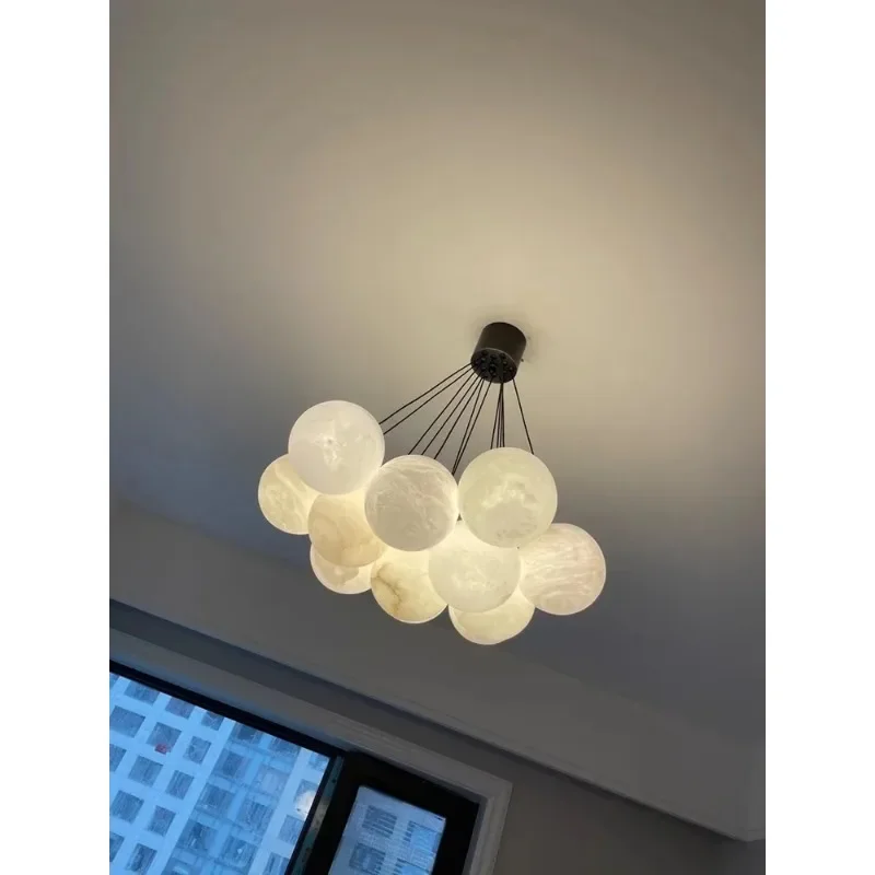 Home Deco G9 LED Marble Ball Bouquet Alabaster Series Trendy Chandelier Lighting Lustres Hanging Lamps For Living Room