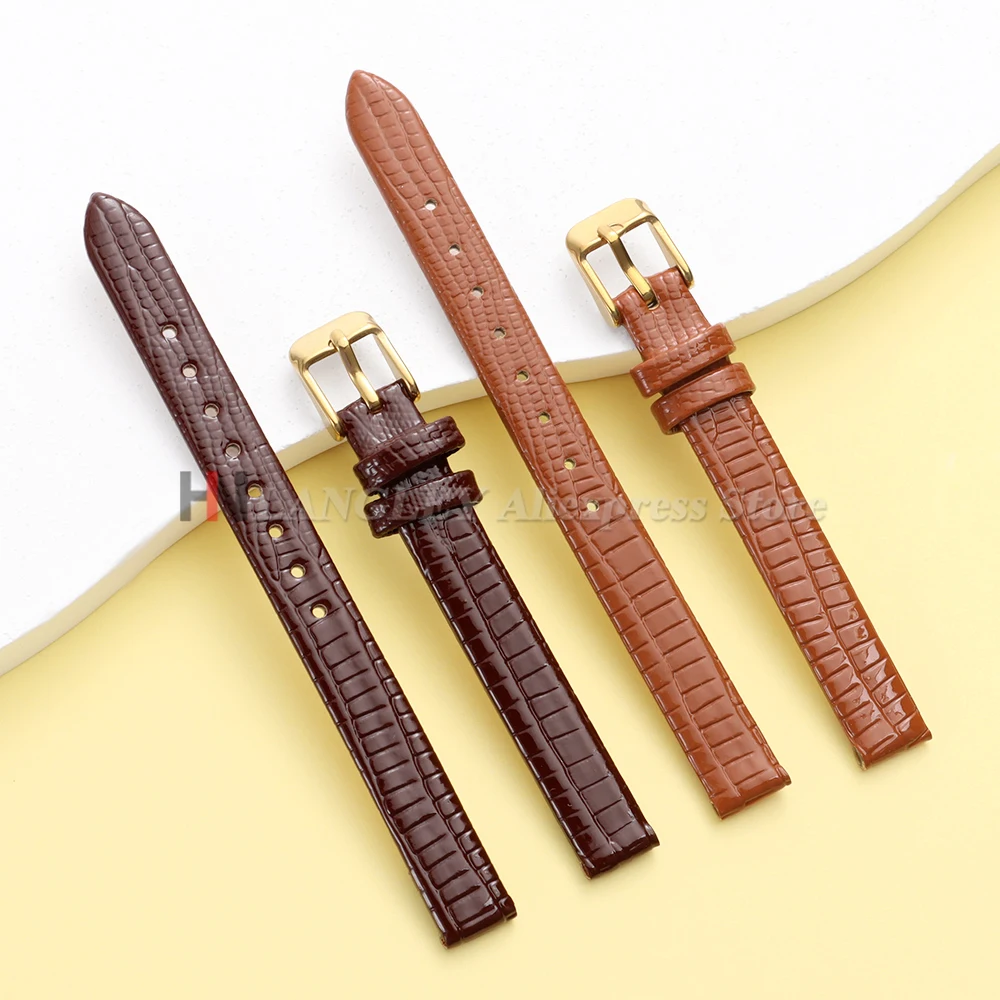 Ultradünnes Leder-Uhrenarmband mit Eidechsenmuster für Damen, 8 mm, 10 mm, 12 mm, 14 mm, 16 mm, schmales Armband, universelle Armbänder – Detail 10