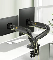 NB F160 Gas Spring 360 Degree Desktop 17"-27" Dual Monitor Holder Arm Full Motion Monitor Mount Bracket Load 2-9kg each 2