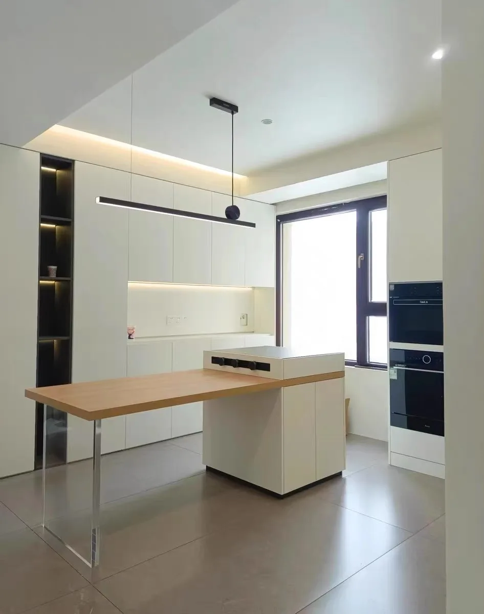 Moderne lange Streifen LED Pendelleuchte Aluminium minimalistische Insel Lampe Wohnzimmer Innen Bar Lampe Büro Esstisch Beleuchtung – Detail 11