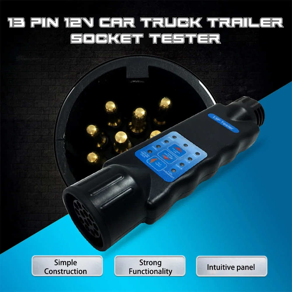 12V 7 13 Pin Trailer Tester Towing Vehicle Light Plug Socket Wiring Test Diagnostic Tool Truck Caravan Car Accessories Universal Circuit Tester Car Light Tester