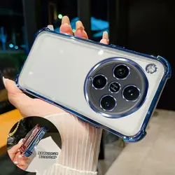 Shockproof Plating Silicone Soft Back Case with Reinforced Corners for OPPO Find X7 Pro (4jfs blue)