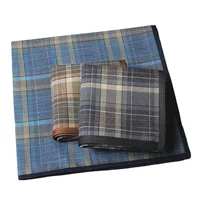 4pcs/lot Dark Plaid Handkerchief Cotton Handkerchief Classic Retro Handkerchief Bag Square Business Casual Chest Scarf 3