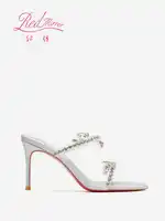 Strass sandales à talons rouge brillant bas marque de luxe creux 2025 élégant talons hauts Sexy Slingbacks dames chaussures femmes chaussures 6