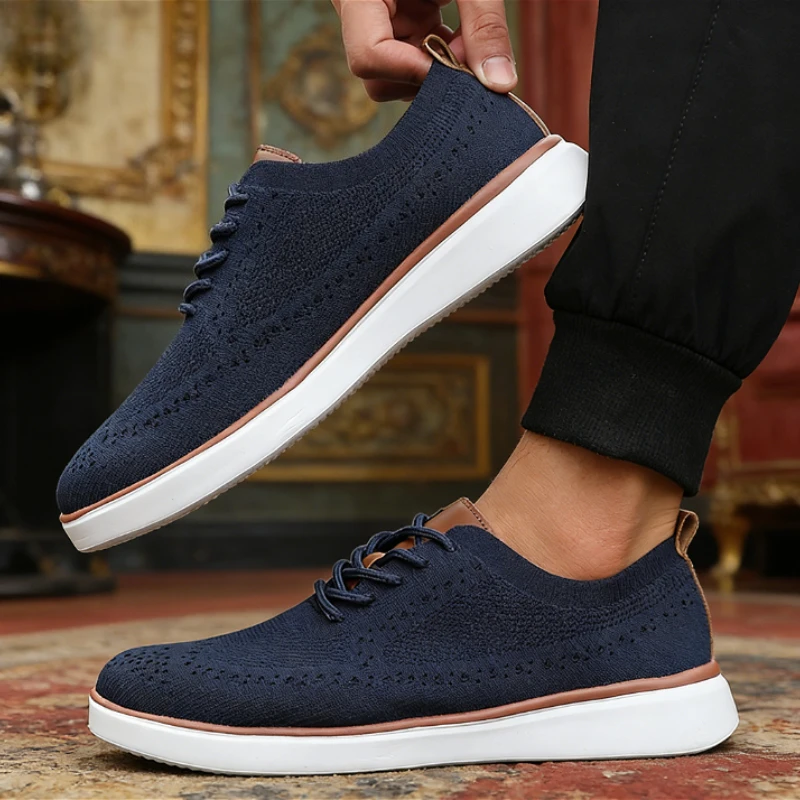 New Modern Men's Casual Shoes Breathable Upper Non-Slip Sole Wear-Resistant Urban Daily Shoes Lightweight Sole Outdoor Shoes Men