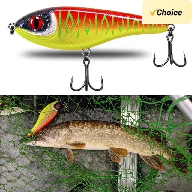 TSUYOKI Musky Jerkbaits Slow Sinking Slider Lures 90mm/105mm Loud Sound Crankbaits  Westin Lure Jerkbait Fishing for Pike Walleye - AliExpress