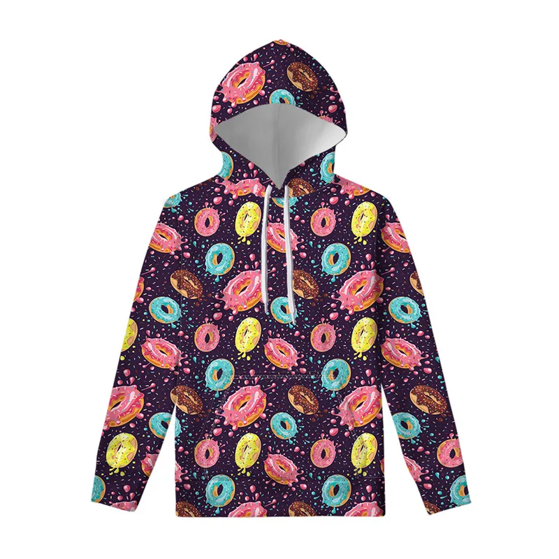 

Colorful Donut 3D Printed Hoodie For Men Clothes Cool Cartoon Kids Hoody Long Sleeve Pullover Swearshirt Tops Street Hoodies