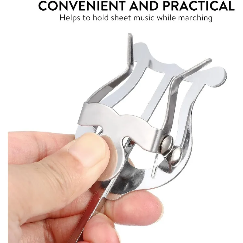 Small Trombone Score Clip Silver Holder Suitable for Musicians, General Instrument Accessories Are Convenient and Practical