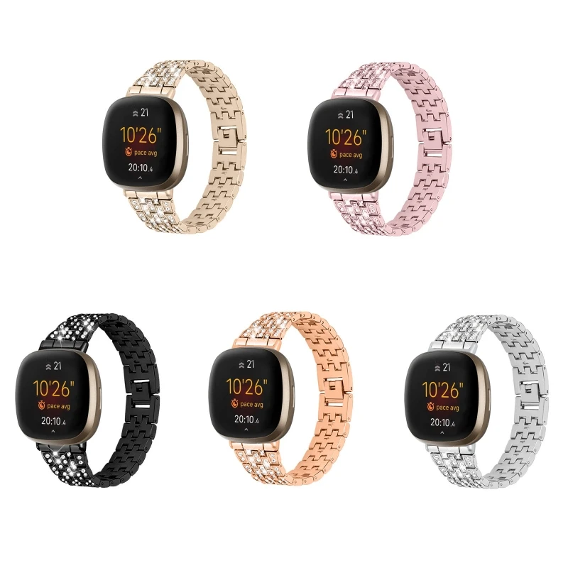 

For Sense Versa 3 Stainless Metal Watch Wristband Bracelet Women Men Comfortable