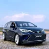 1:24 Sienna Granvia MPV Alloy Car Model Diecast Metal Toy Commercial Car Vehicles Model Sound and Light Simulation Children Gift 2