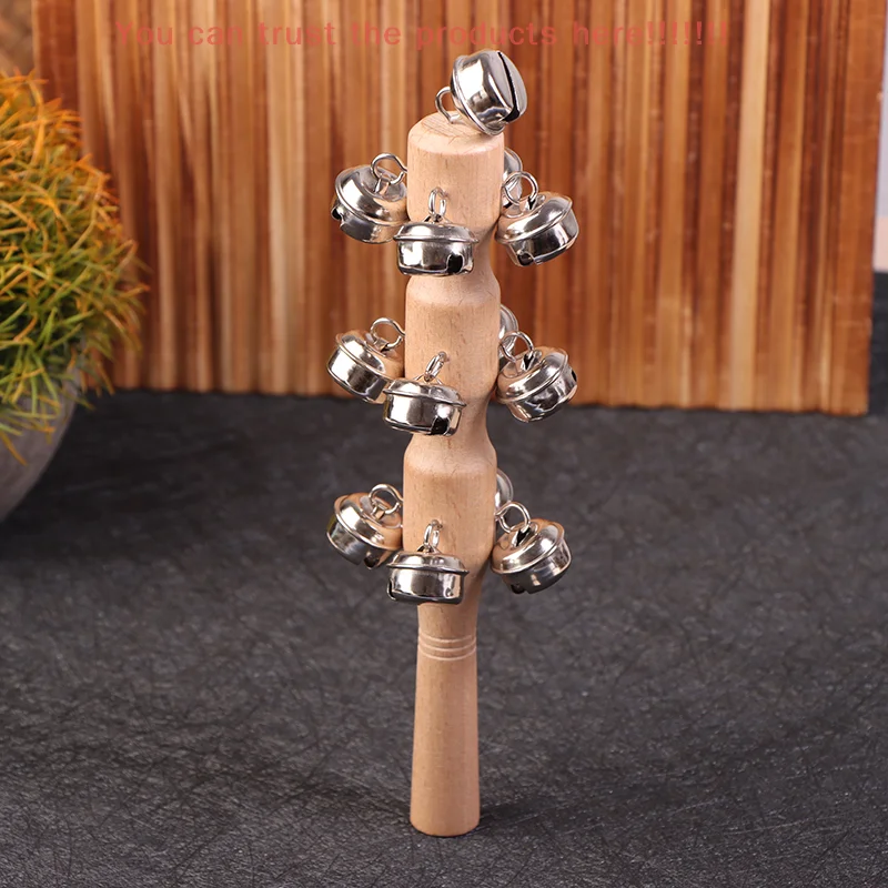 1Pc Early Education Handbell Kindergarten Teaching Aids Wooden Rattle Children Discussion Musical Instrument Toys For Party Kids