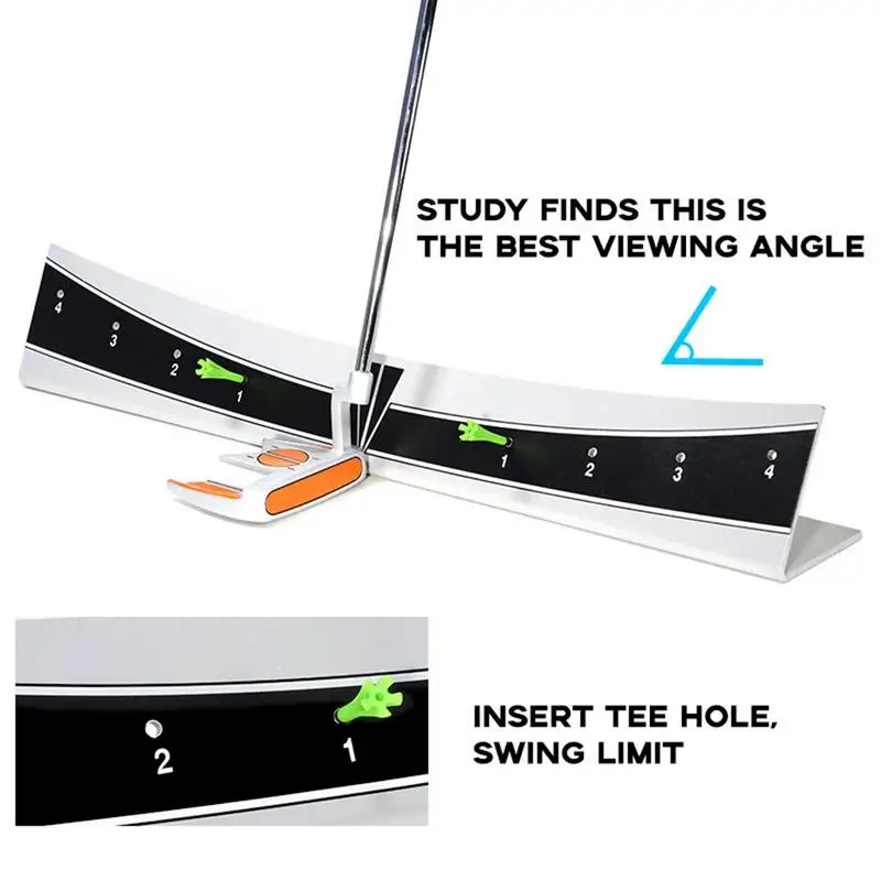 Adjustable Range Golf Putting Track Golf Putter Trainer Calibration Track Putter Board Portable Golf Putter Trajectory Balancer