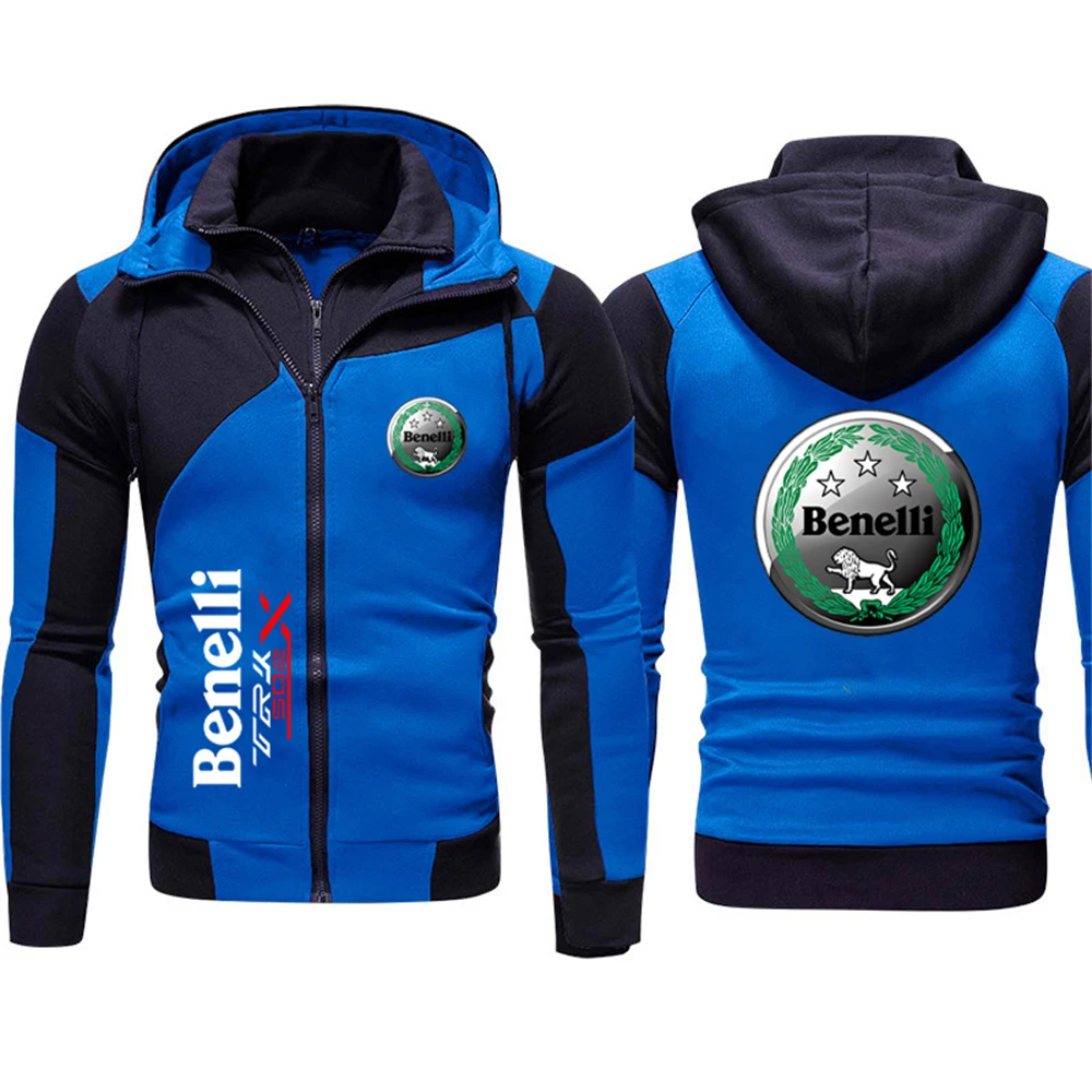 Fashionable men's motorcycle double-layer double zipper jacket brand Benelli logo  jacket outdoor windproof motorcycle top 2