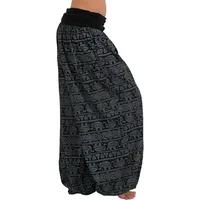 Pantalon imprimé géométrique décontracté pour femme, pantalon Haren, jambe large, confortable, personnalité 2